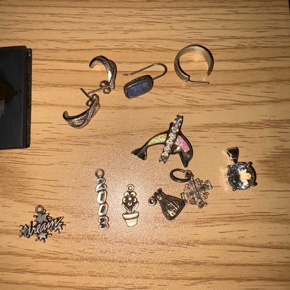 Sterling Silver Jewelry Lot 22.12g – Charms, Earrings, Pendants – 925